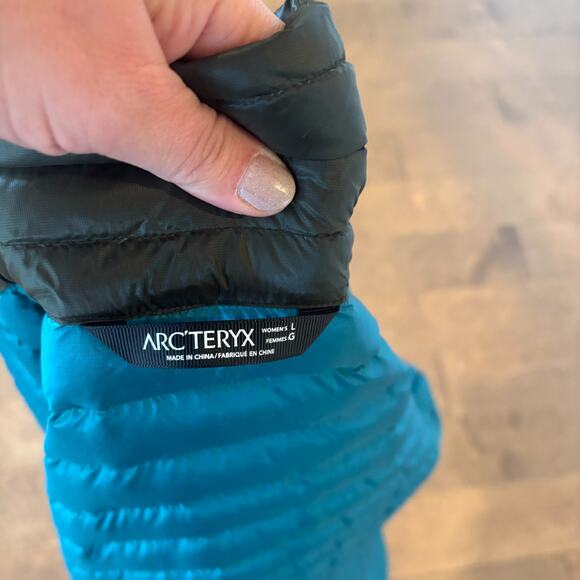 Arc'teryx Cerium Jacket Women’s Large Green Goose Down Puffer Full Zip - Picture 4 of 11